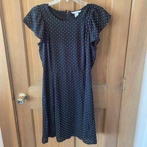 H&M black & white polka dot short sleeve dress